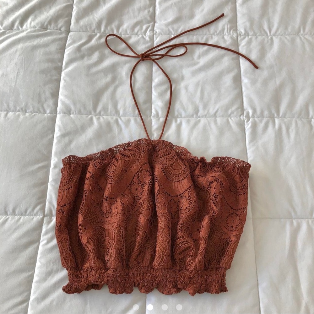 Fall / Autumn Orange Lace Tube Top